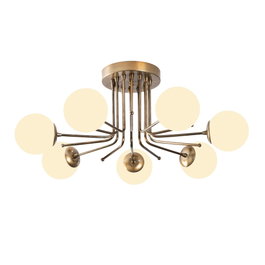 Opviq Lámpara de araña Daisy - 146-AV Dorado y Blanco